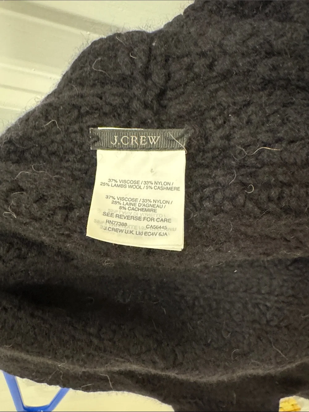 J. Crew Wool Cashmere Blend Black Infinity Scarf